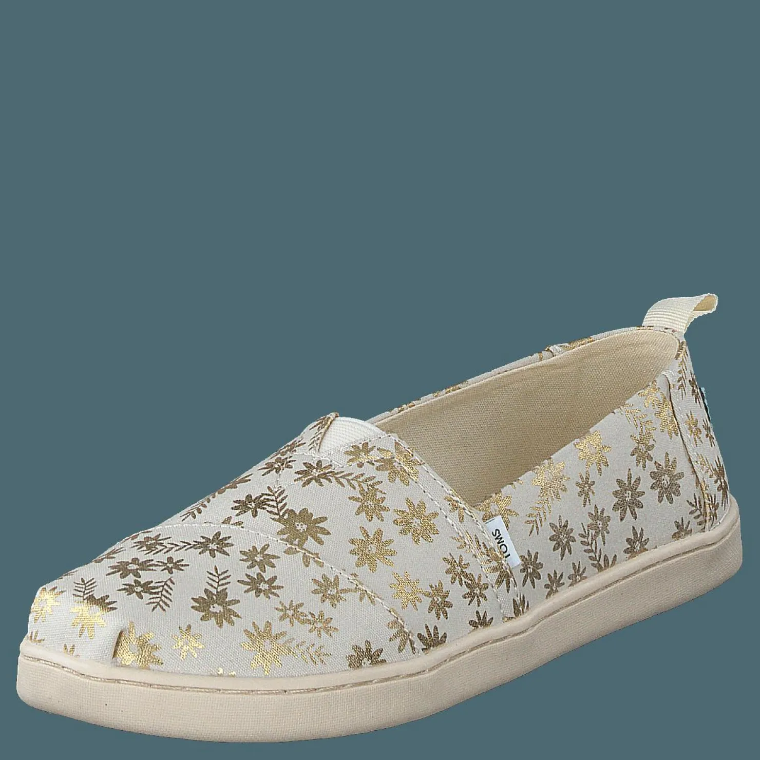 Toms Classic Alp Foil Floral Blooms Natural Gold Beige och Grå New