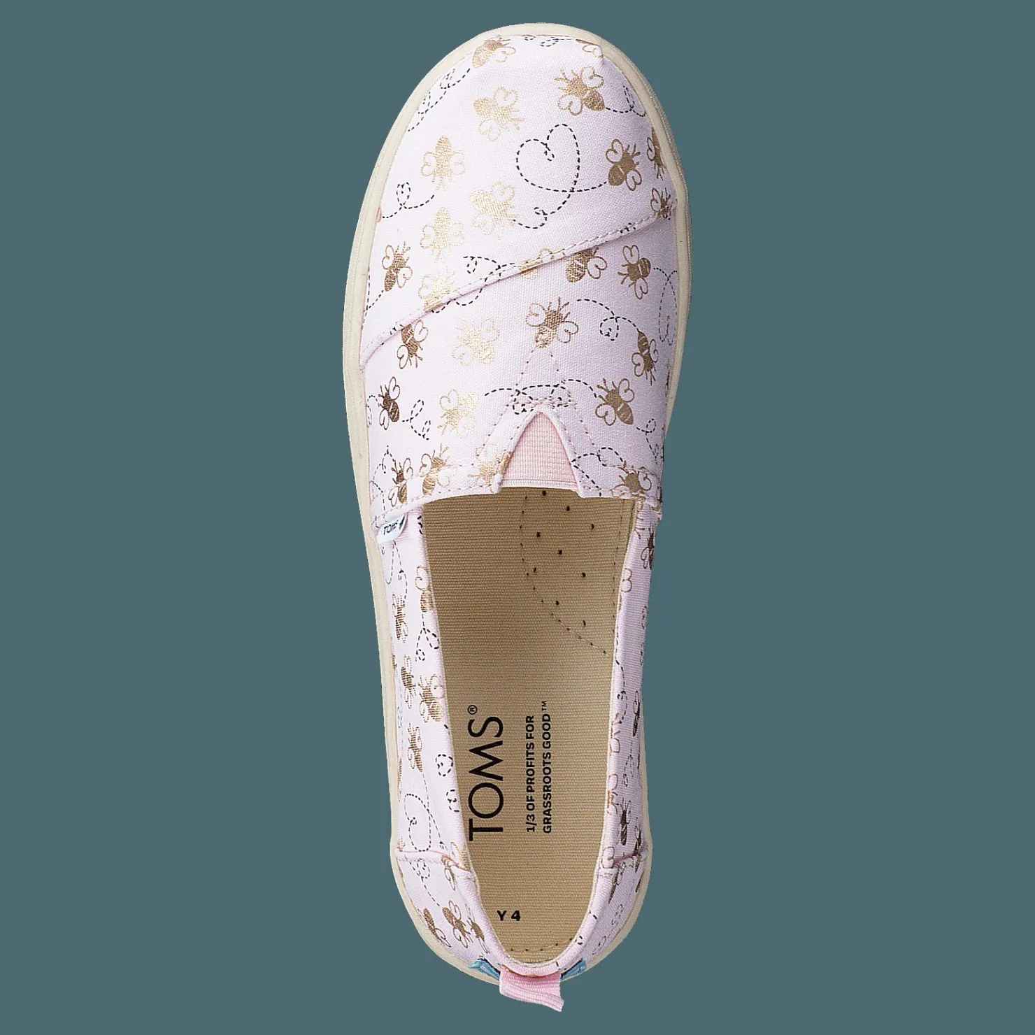 Toms Classic Bee Mine Foil Youth Barley Pink Rosa Discount