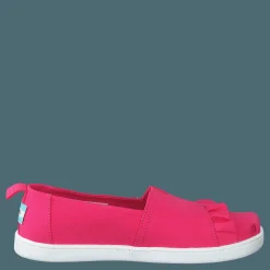 Toms Classic Canvas Ruffle Youth Raspberry Rosa Hot