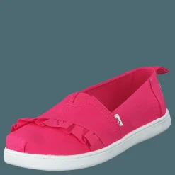 Toms Classic Canvas Ruffle Youth Raspberry Rosa Hot