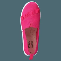 Toms Classic Canvas Ruffle Youth Raspberry Rosa Hot