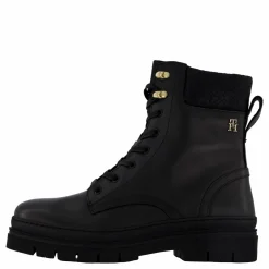 Tommy Hilfiger Cleated Lace-up Lthr Mix Mono  Black Svart Online