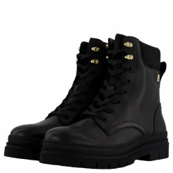 Tommy Hilfiger Cleated Lace-up Lthr Mix Mono  Black Svart Online