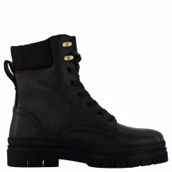 Tommy Hilfiger Cleated Lace-up Lthr Mix Mono Black Svart Online
