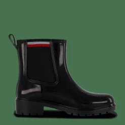 Tommy Hilfiger Corporate Elastic Rainboot Black Svart Outlet