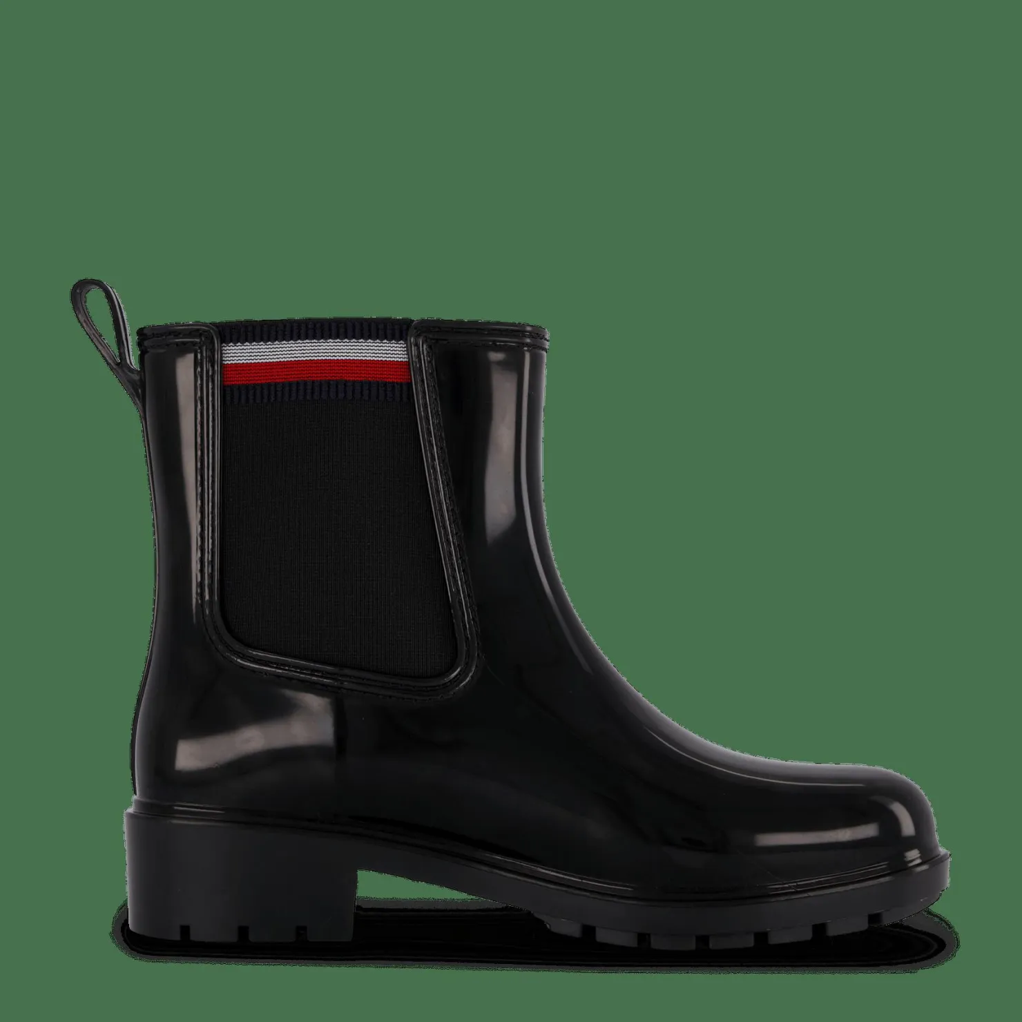 Tommy Hilfiger Corporate Elastic Rainboot Black Svart Outlet