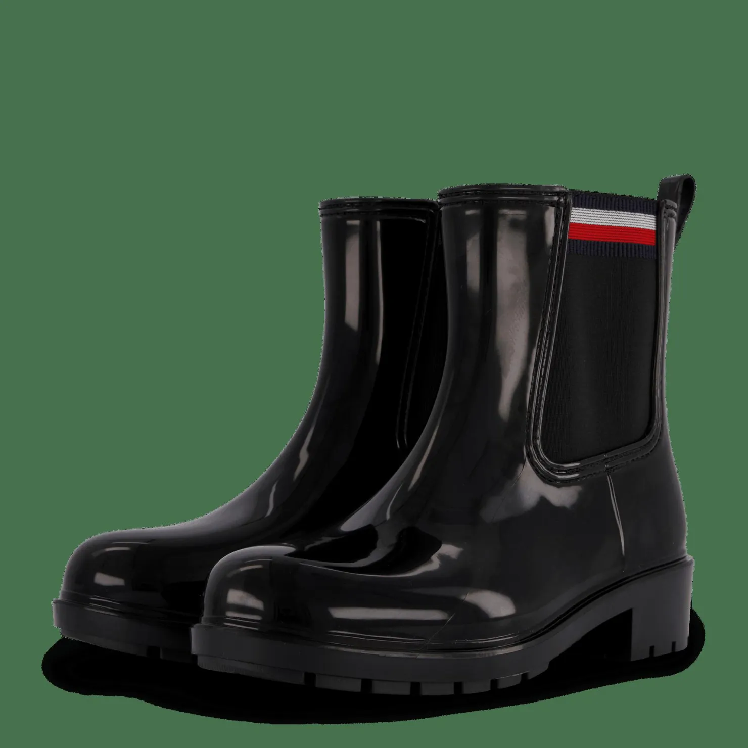 Tommy Hilfiger Corporate Elastic Rainboot Black Svart Outlet