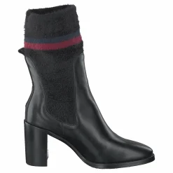 Tommy Hilfiger Cosy High Heel Leather Black Svart Clearance
