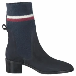 Tommy Hilfiger Cosy Mid Heel Suede Cki Midnight Blå Discount