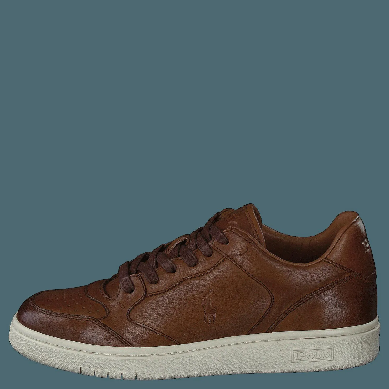 Polo Ralph Lauren Court Leather Sneaker Pale Russet Brun Sale