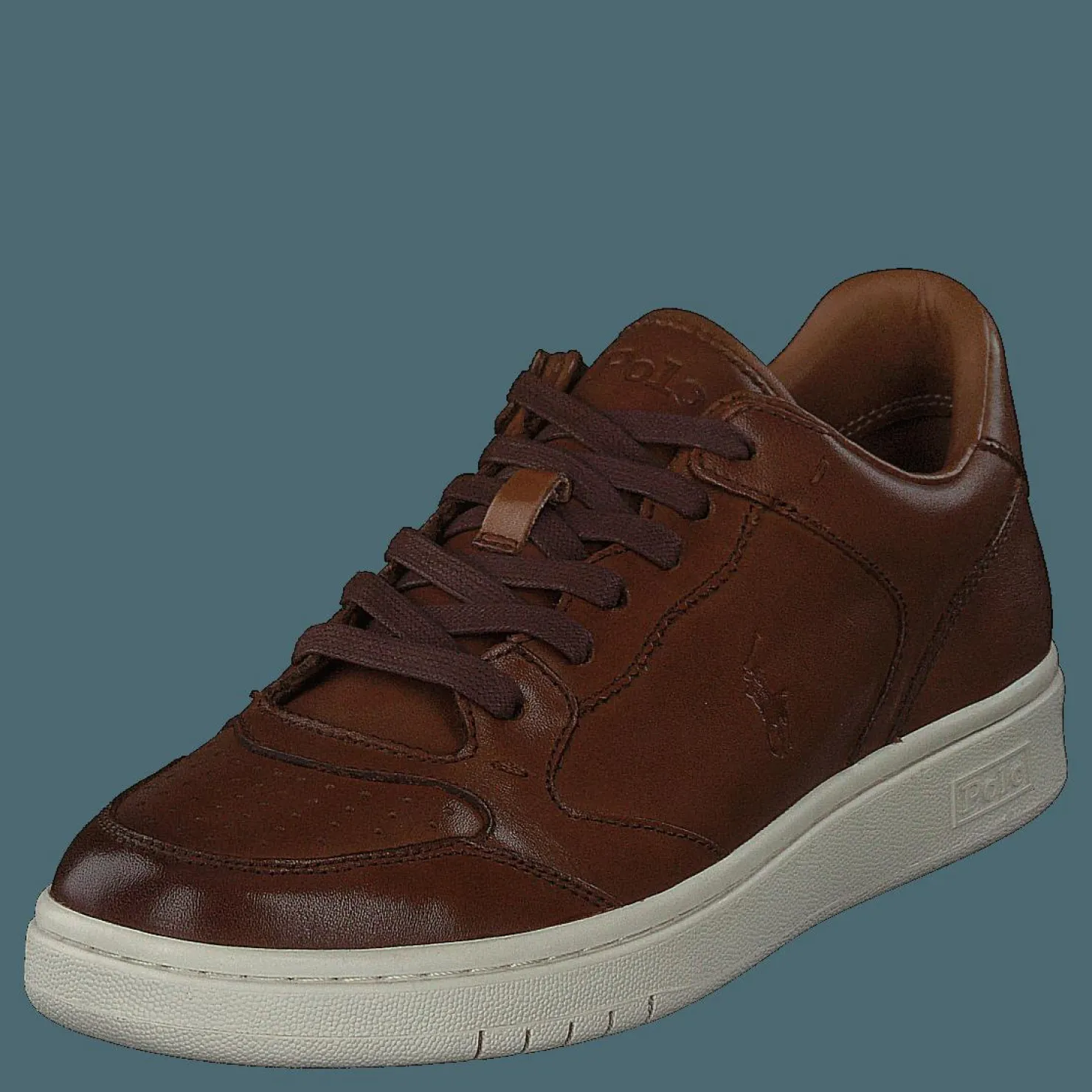 Polo Ralph Lauren Court Leather Sneaker Pale Russet Brun Sale
