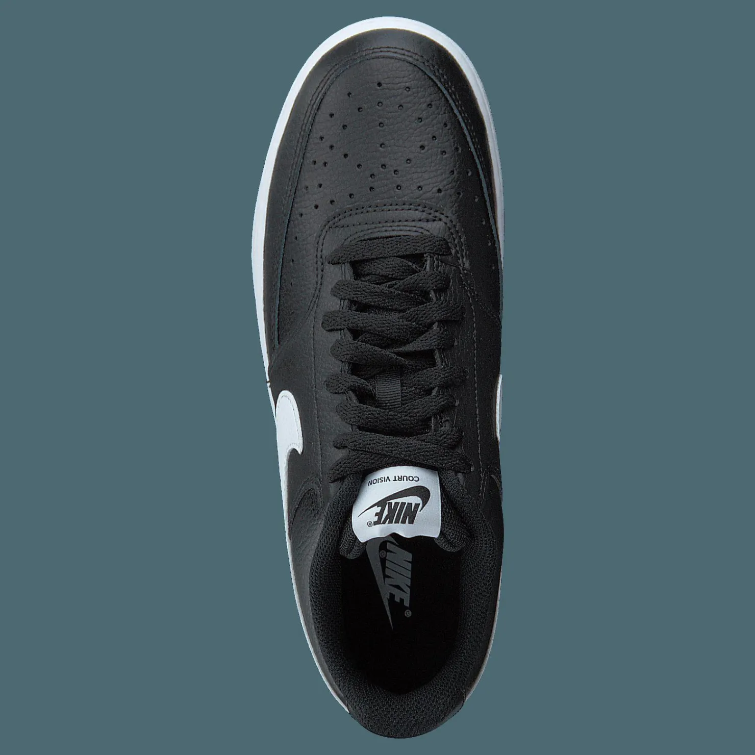 Nike Court Vision Low Women's Shoes BLACK/WHITE Grå Clearance