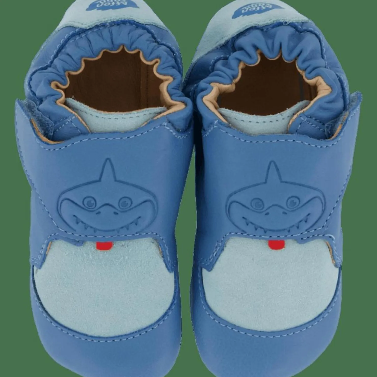 Affenzahn Crawling Shoe Leather Crawly Shark Blue Best