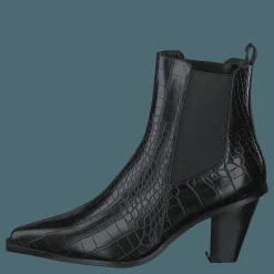 NA-KD Croc Pointy Block Heel Black Svart Hot