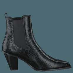 NA-KD Croc Pointy Block Heel Black Svart Hot