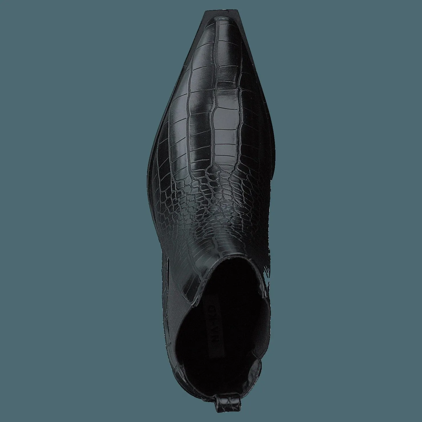 NA-KD Croc Pointy Block Heel Black Svart Hot