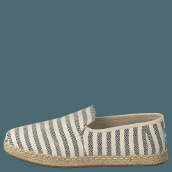 Toms Deconstructed Alpargata Rope Black Woven Stripe Beige Outlet