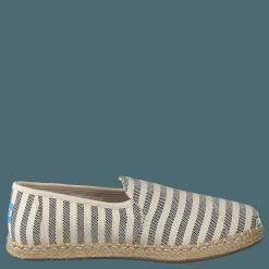 Toms Deconstructed Alpargata Rope Black Woven Stripe Beige Outlet
