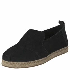 Toms Deconstructed Alpargata Rope Black Suede Svart Clearance