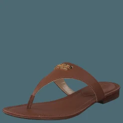 Lauren Ralph Lauren Ellah-sandals-flat Sandal Deep Saddle Tan Brun Best