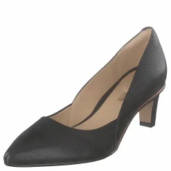 Clarks Ellis Rose Black Leather Grå Sale