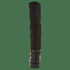 Lauren Ralph Lauren Emelie Leather & Suede Riding Boot Black/Black Svart Sale