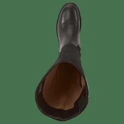 Lauren Ralph Lauren Emelie Leather & Suede Riding Boot Black/Black Svart Sale