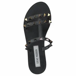 Steve Madden Enny Black Leather Grå och Svart Sale