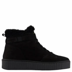 Tommy Hilfiger Faux Fur Nubuck Low Lace-up Black Svart