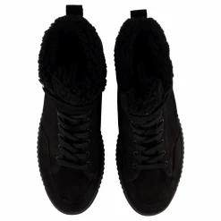 Tommy Hilfiger Faux Fur Nubuck Low Lace-up Black Svart