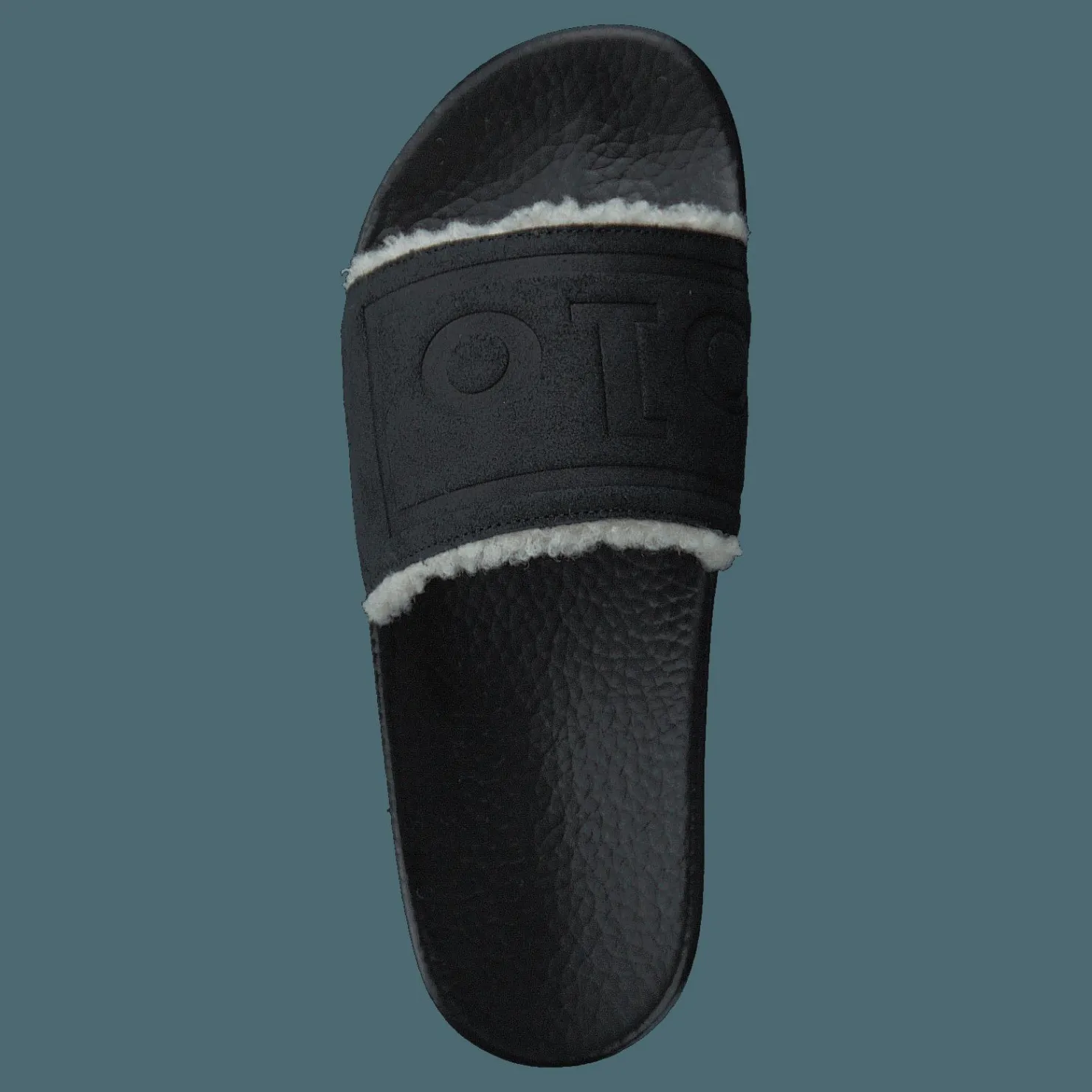 Polo Ralph Lauren Faux-Shearling–Lined Suede Slide Black Svart Hot