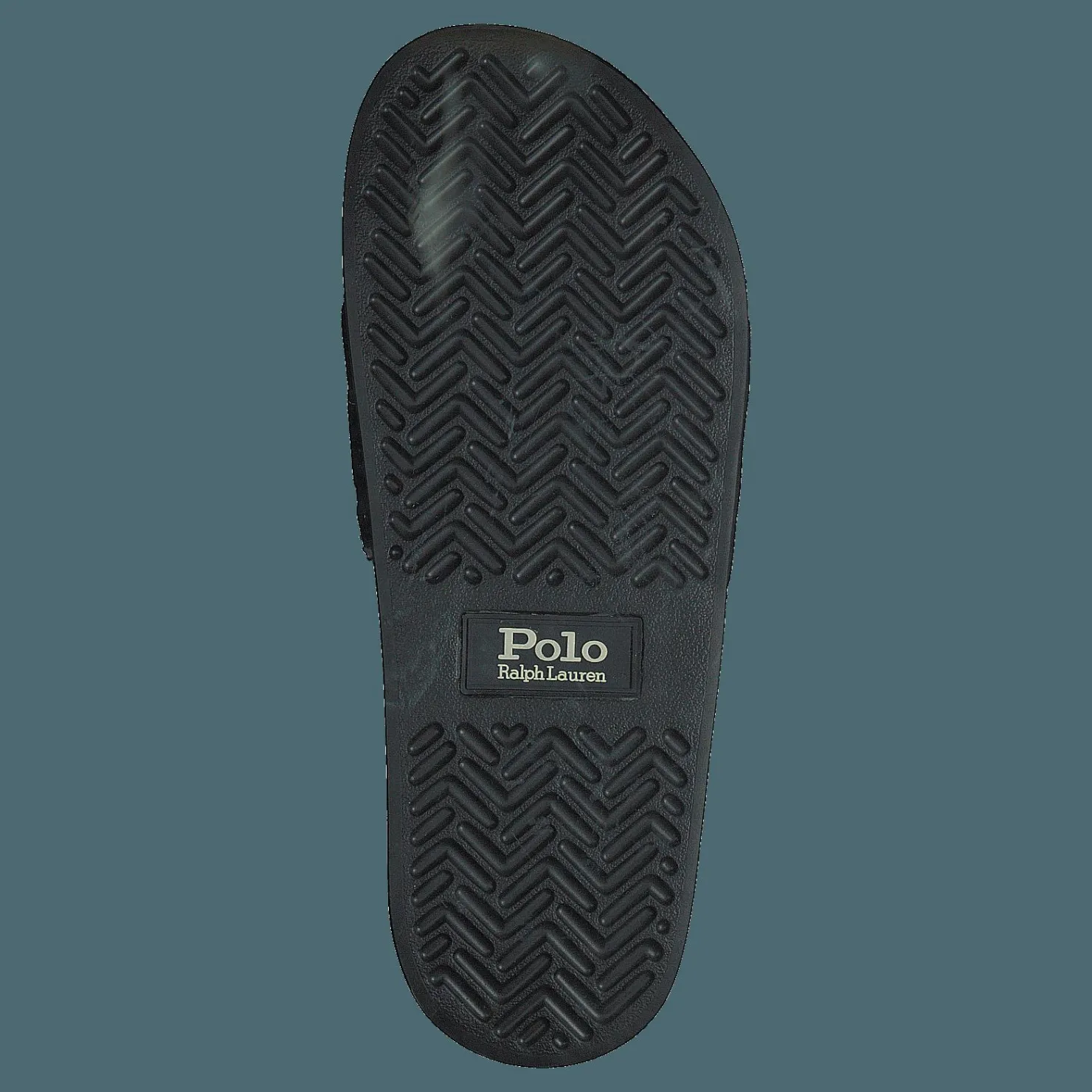 Polo Ralph Lauren Faux-Shearling–Lined Suede Slide Black Svart Hot