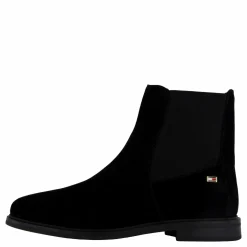 Tommy Hilfiger Flag Suede Low Chelsea Black Svart Outlet