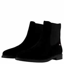 Tommy Hilfiger Flag Suede Low Chelsea Black Svart Outlet