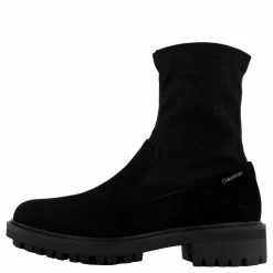 Calvin Klein Flat Sock Boot Sue Mix Ck Black Svart Best