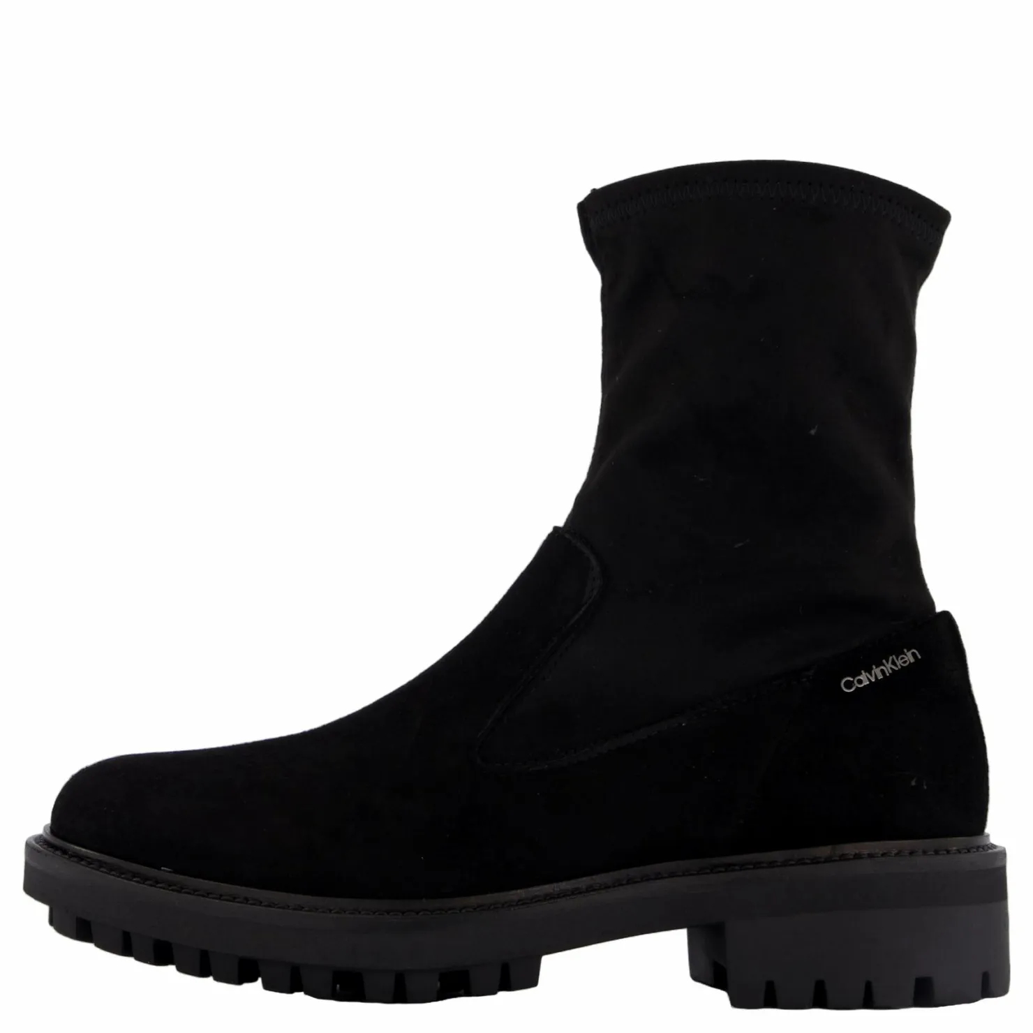 Calvin Klein Flat Sock Boot Sue Mix Ck Black Svart Best