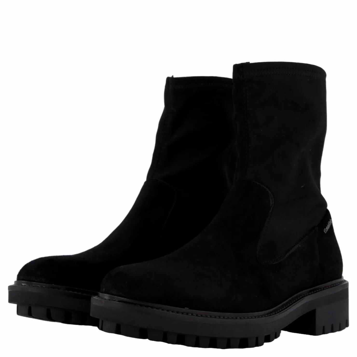 Calvin Klein Flat Sock Boot Sue Mix Ck Black Svart Best