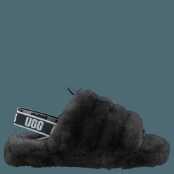 UGG Fluff Yeah Slide Charcoal Svart Sale