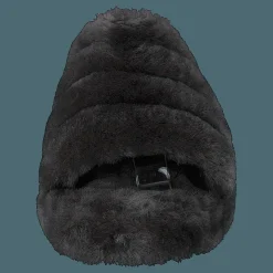 UGG Fluff Yeah Slide Charcoal Svart Sale