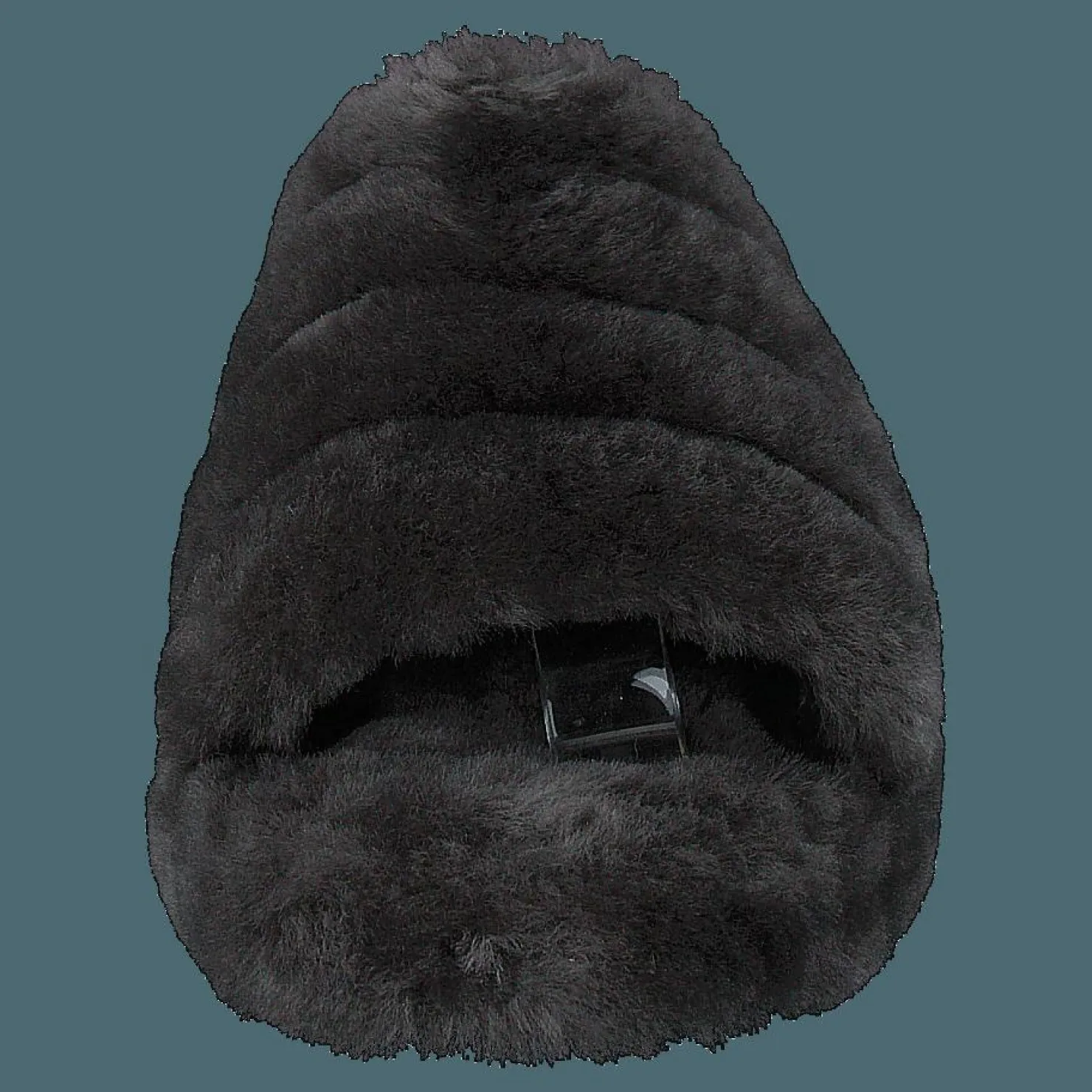 UGG Fluff Yeah Slide Charcoal Svart Sale