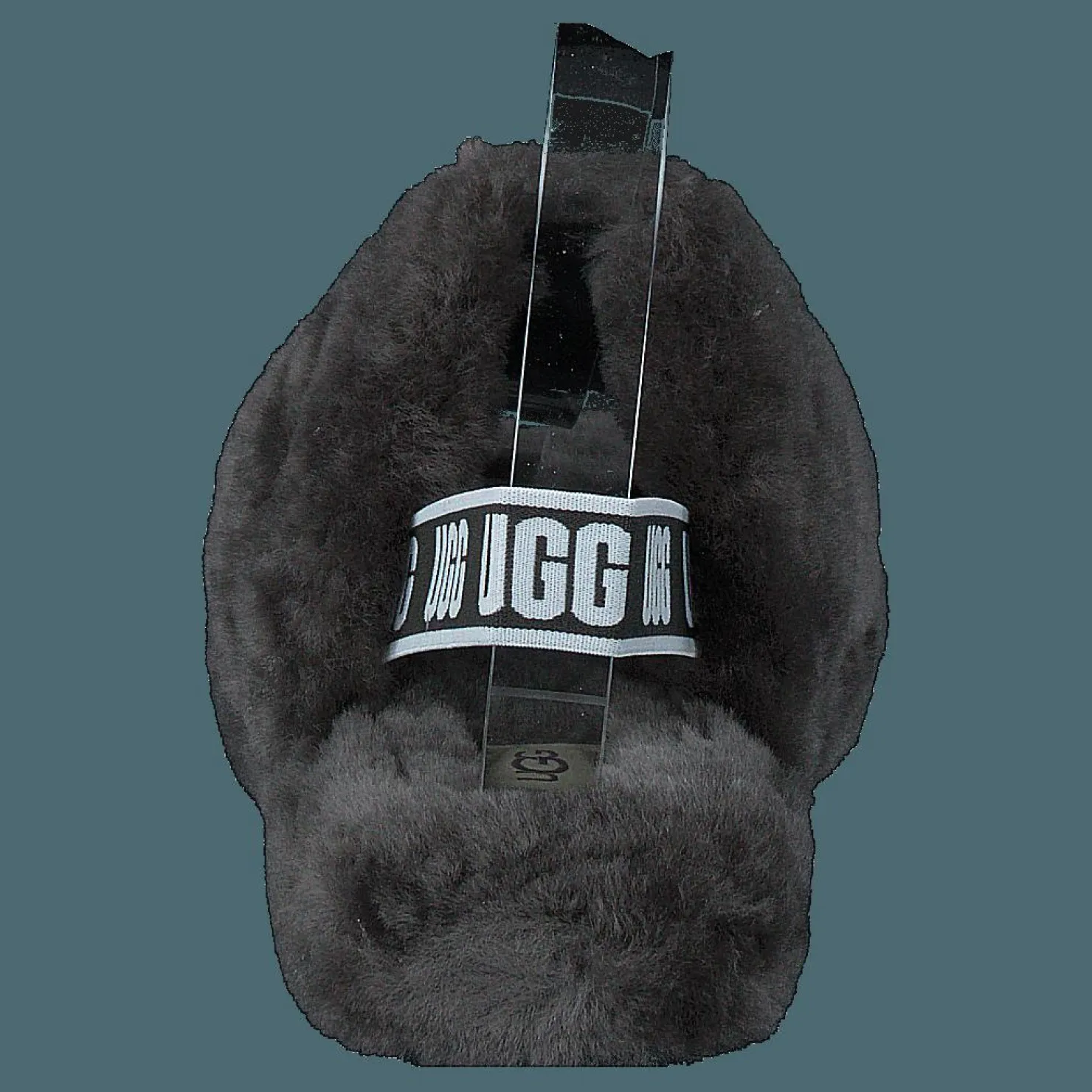 UGG Fluff Yeah Slide Charcoal Svart Sale