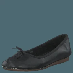 Clarks Freckle Ice Black Leather Svart Sale