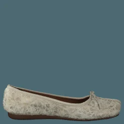 Clarks Freckle Ice Off White Metallic Brun och Beige New