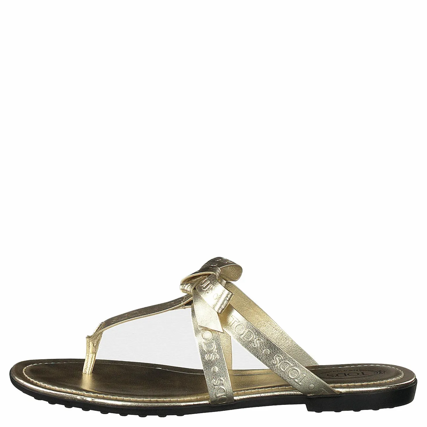Tod's Gomma Bow Sandal Flan Brun New