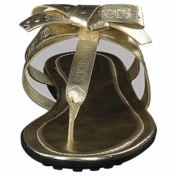 Tod's Gomma Bow Sandal Flan Brun New