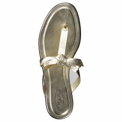 Tod's Gomma Bow Sandal Flan Brun New