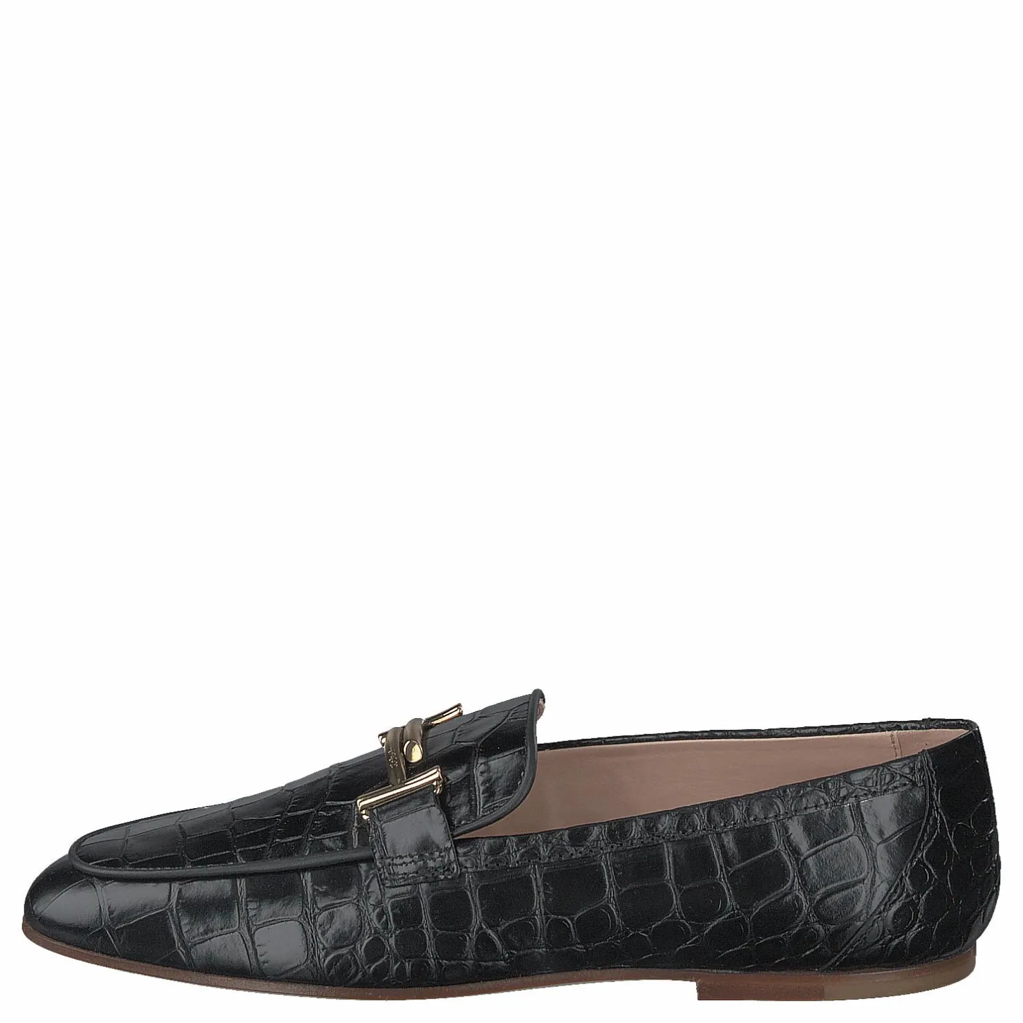 Tod's Gommini Double T Black Printed Reptile Svart