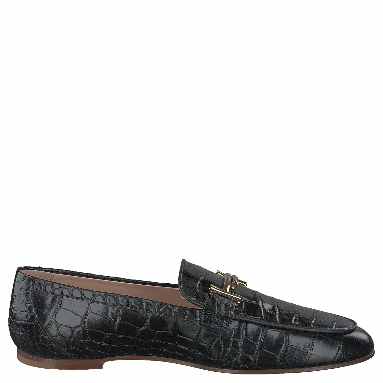 Tod's Gommini Double T Black Printed Reptile Svart