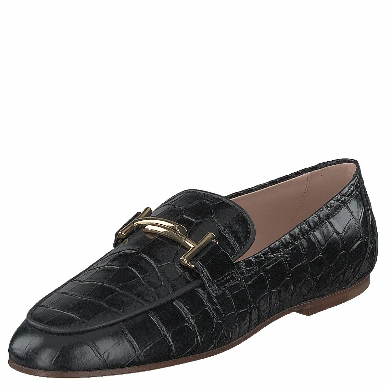 Tod's Gommini Double T Black Printed Reptile Svart