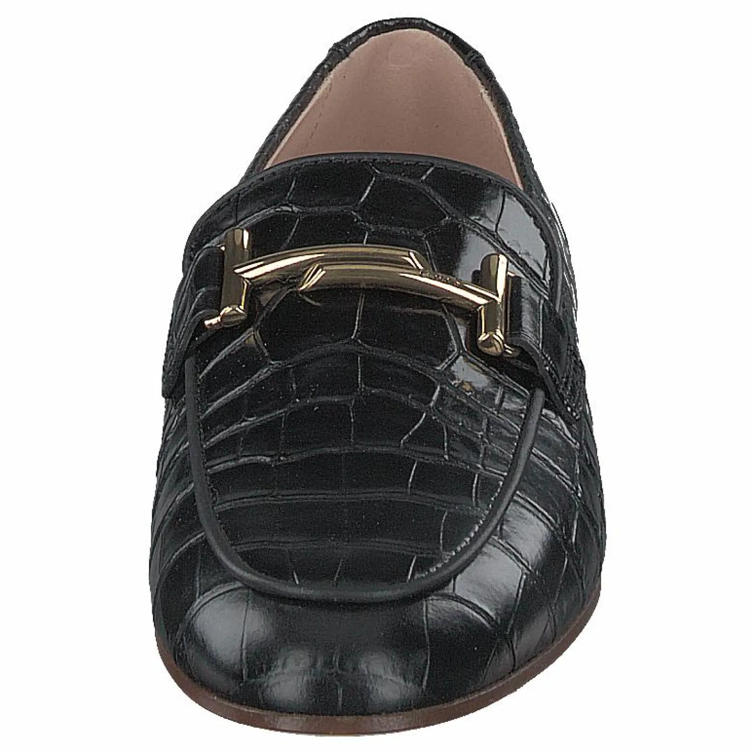Tod's Gommini Double T Black Printed Reptile Svart